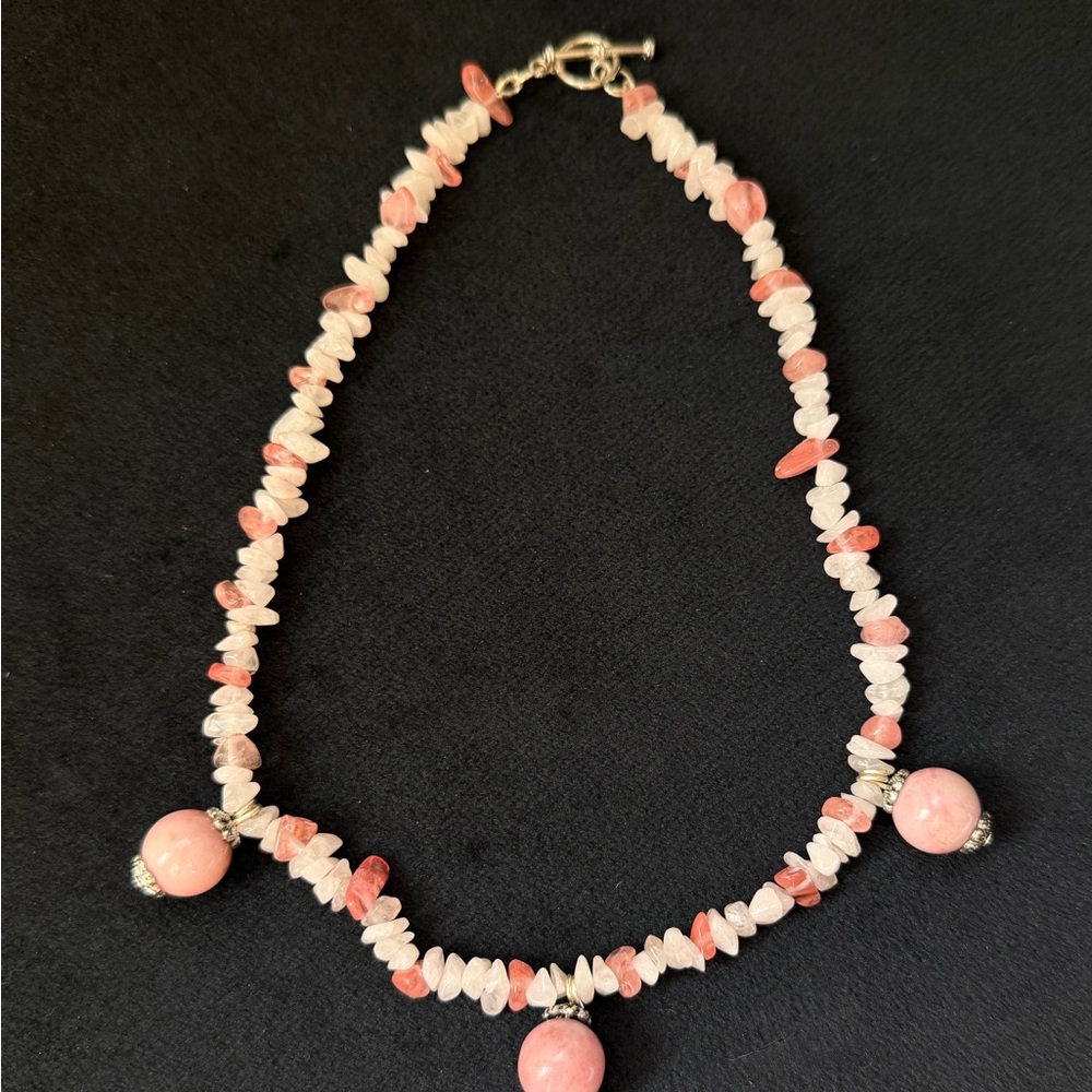 Elegant Rose Quartz Beaded Handmade Necklace